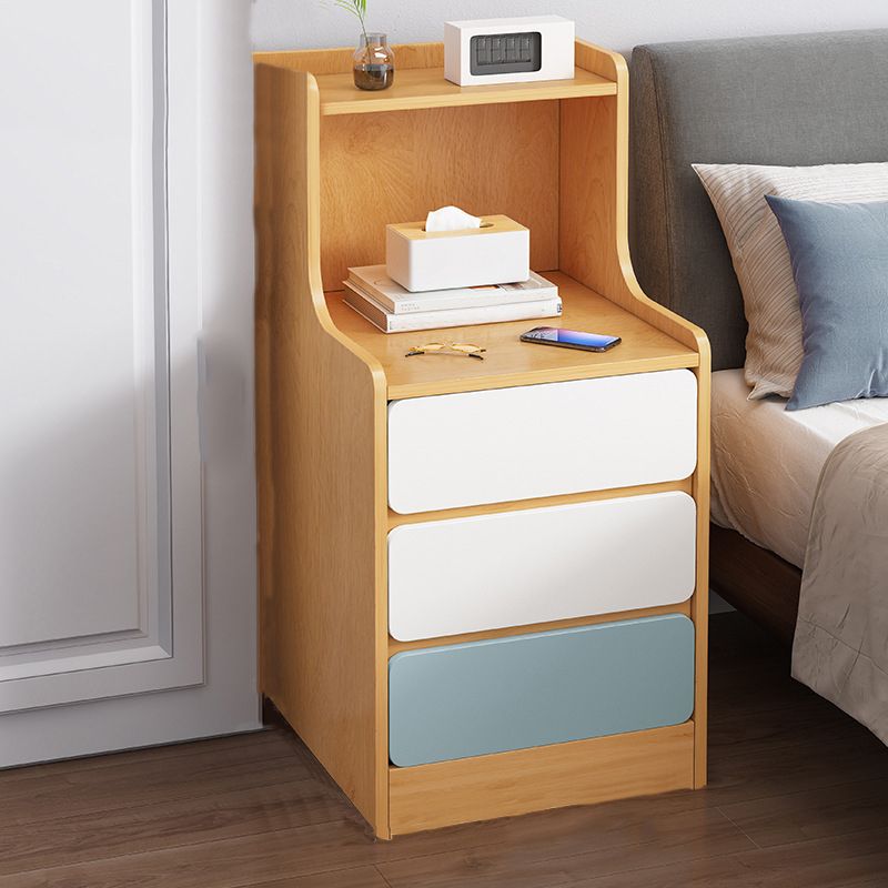 Modern Manufactured Wood Bed Nightstand Drawers Included Night Table for Bedroom