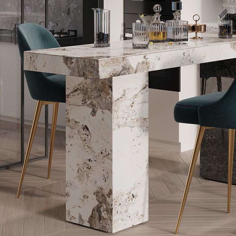 Modern Style Rectangle Stone Bar Dining Table Table for Living Room