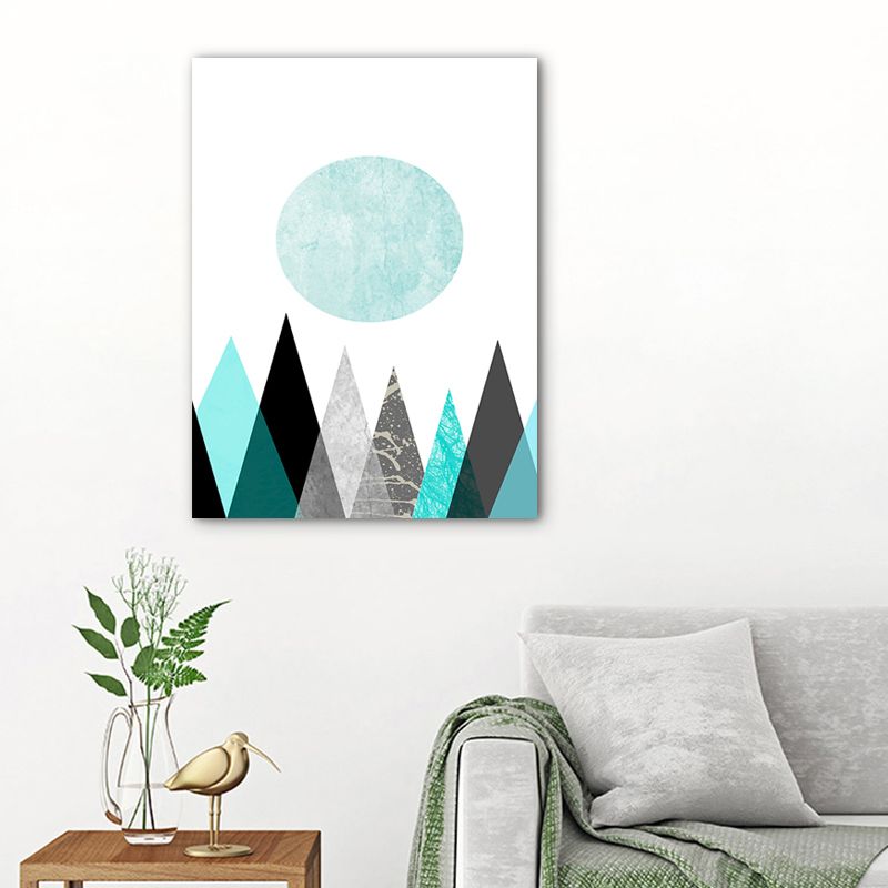 Pastel Color Nordic Wrapped Canvas Morning Mountains Wall Art Decor for Living Room