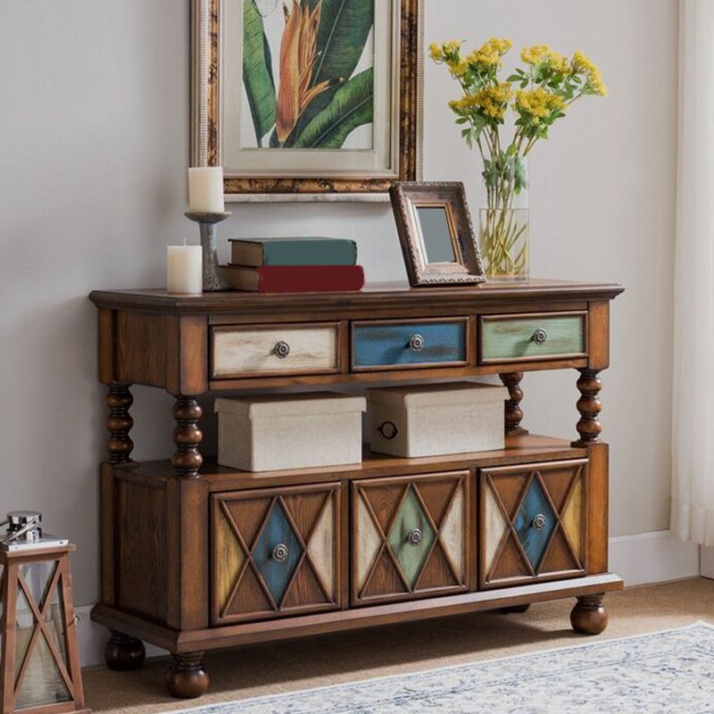 Farmhouse Wooden Sideboard Cabinet Home Side Board with Drawers