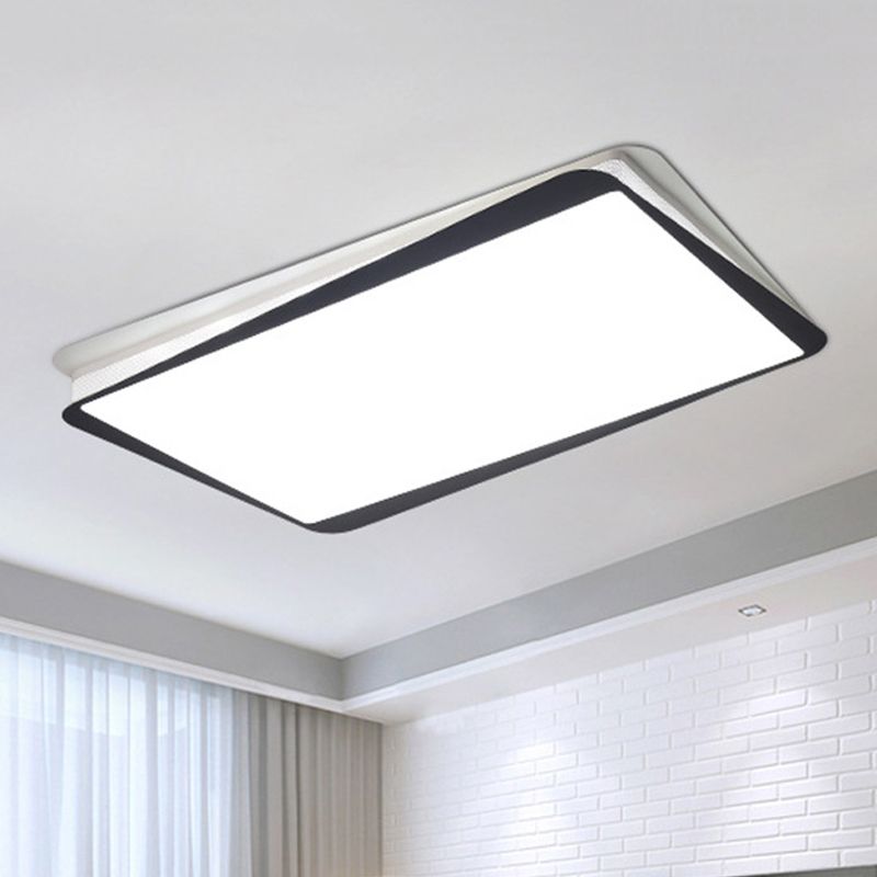 Metal Rectangular Flush Mount Light Fixture Simple LED Ceiling Flush Mount Light in White/Warm Light