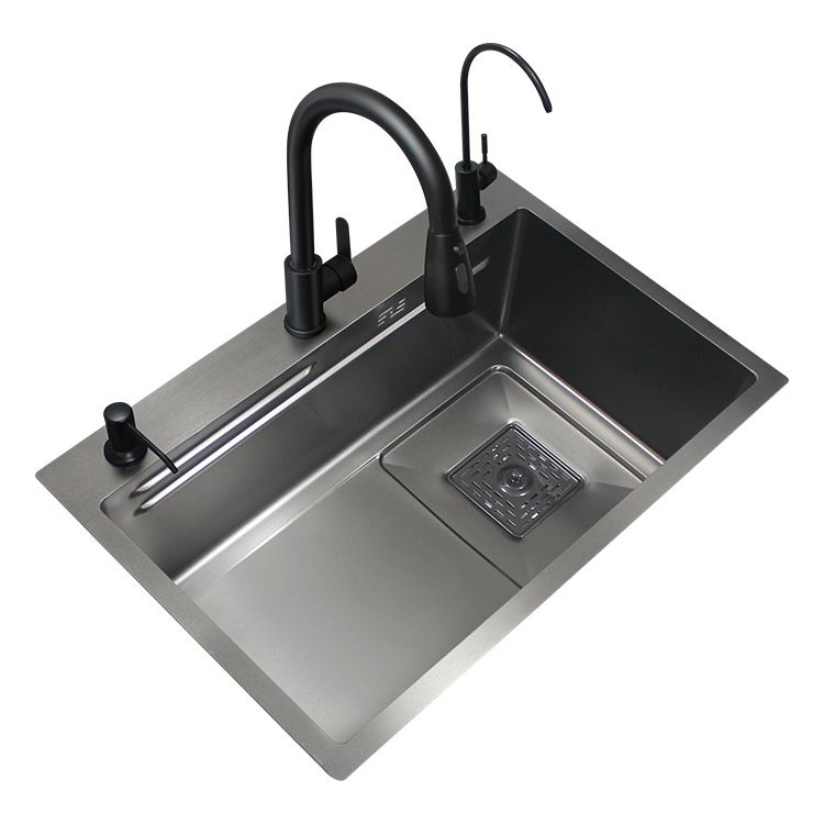 Modern Single Bowl Sink Solid Color Kitchen Sink with Drain Strainer Kit