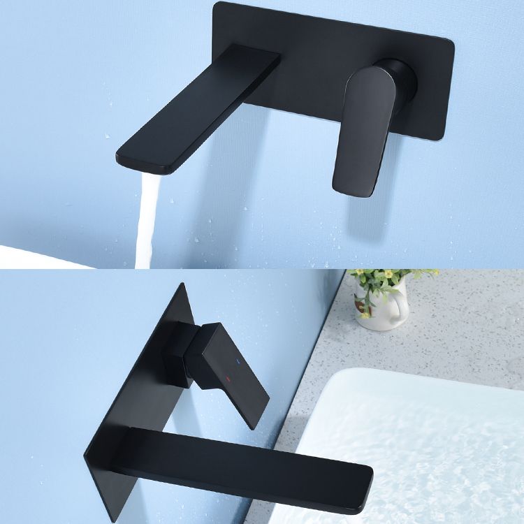 Modern Bathroom Faucet Solid Color Single Handle Wall Mounted Bathroom Faucet