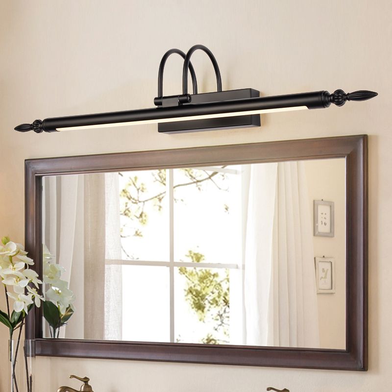 Metal & Acrylic Linear LED Bathroom Vanity Lighting Dark Black Bath Bar