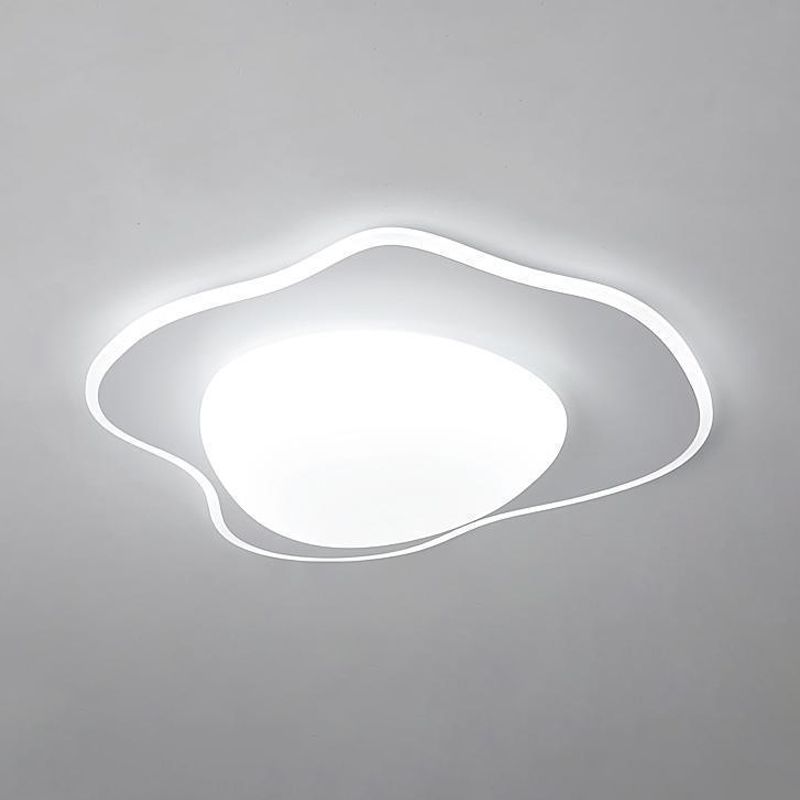 LED White Shaded Ceiling Light Contemporary Flush Mount Lighting for Foyer