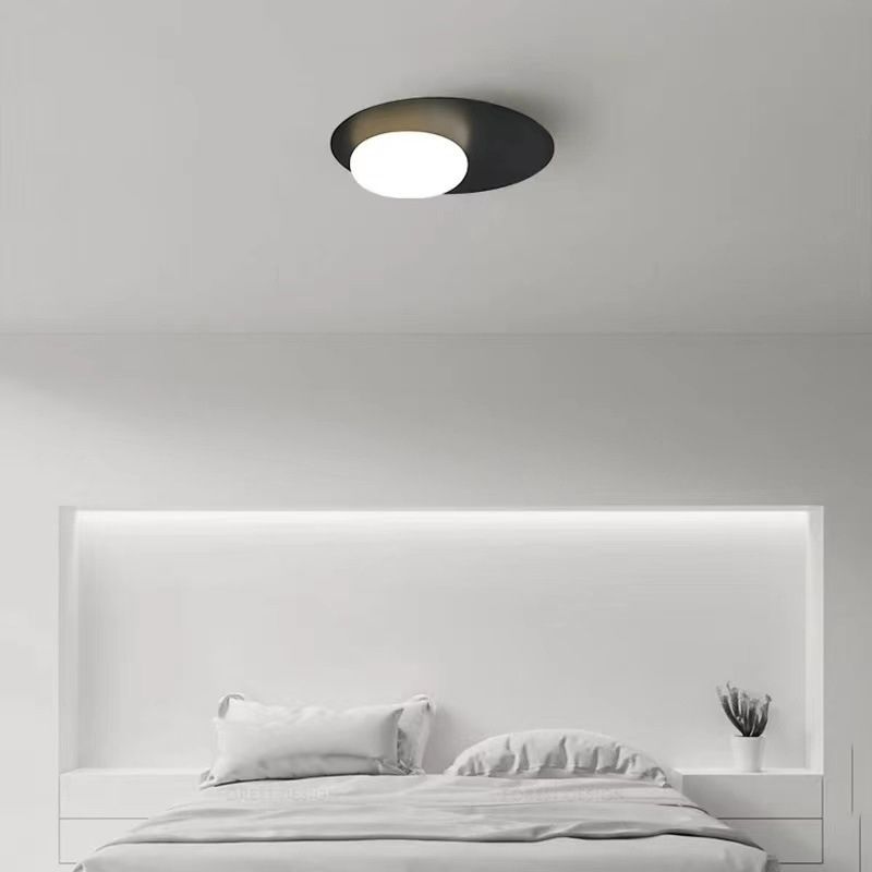 Contemporary Flush Mount Lighting Black/Golden Metal Ceiling Light for Home