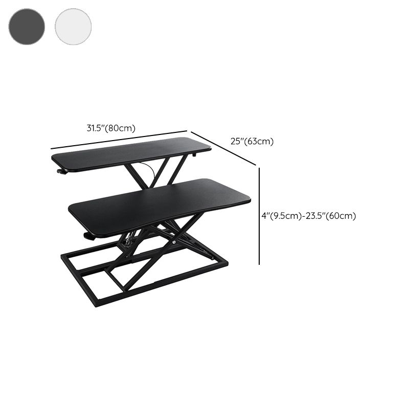 Rectangular Shaped Office Standing Desk Metal Folding in Black/White/Grey