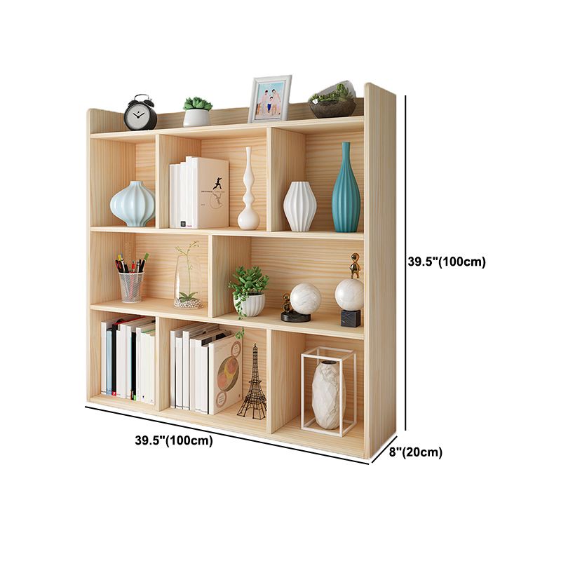 Modern Closed Back Wood Book Shelf Natural 8"W Home Bookcase