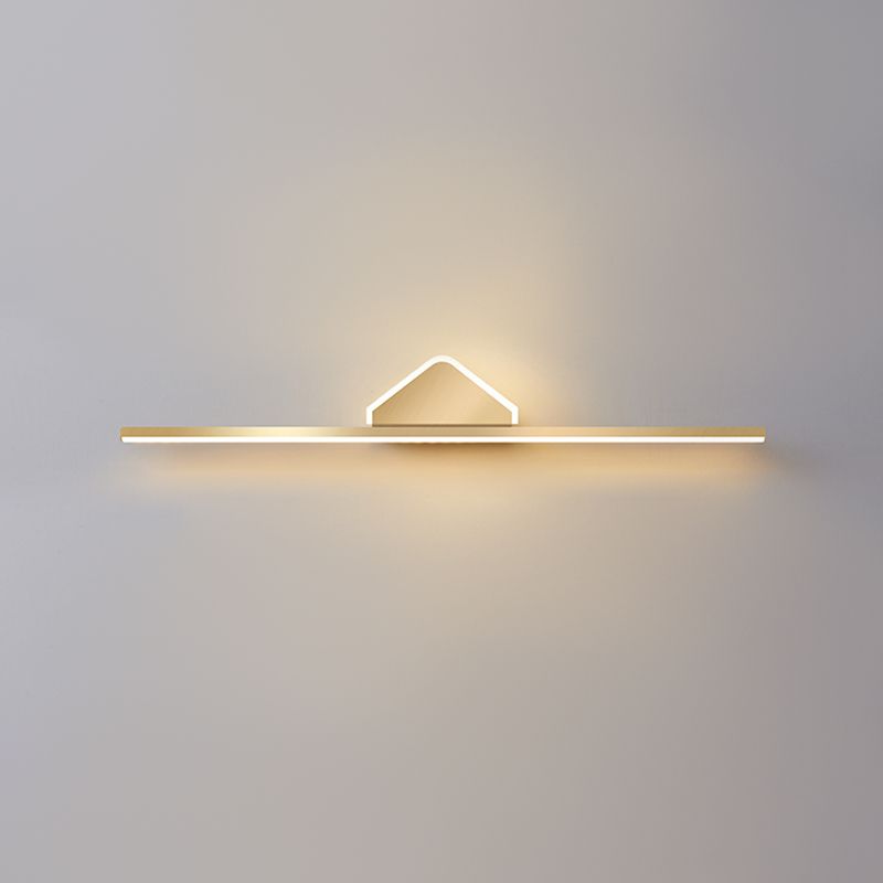 Media de metal lineal tocador de tocador Estilo moderno 1 Ideas de iluminación de tocador de luz en oro