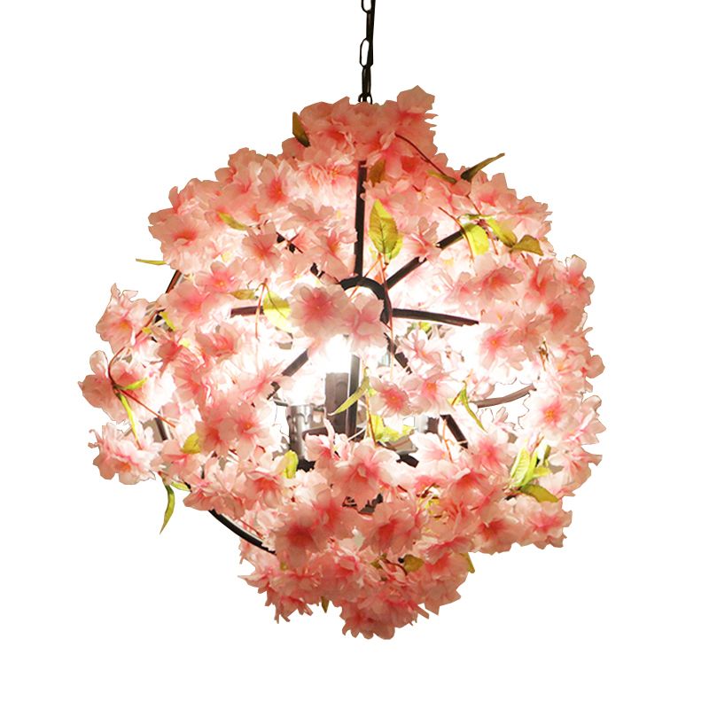 Pink Cherry Blossom Chandelier Farmhouse Metal Comedor de comedor Luz de la luz de la luz