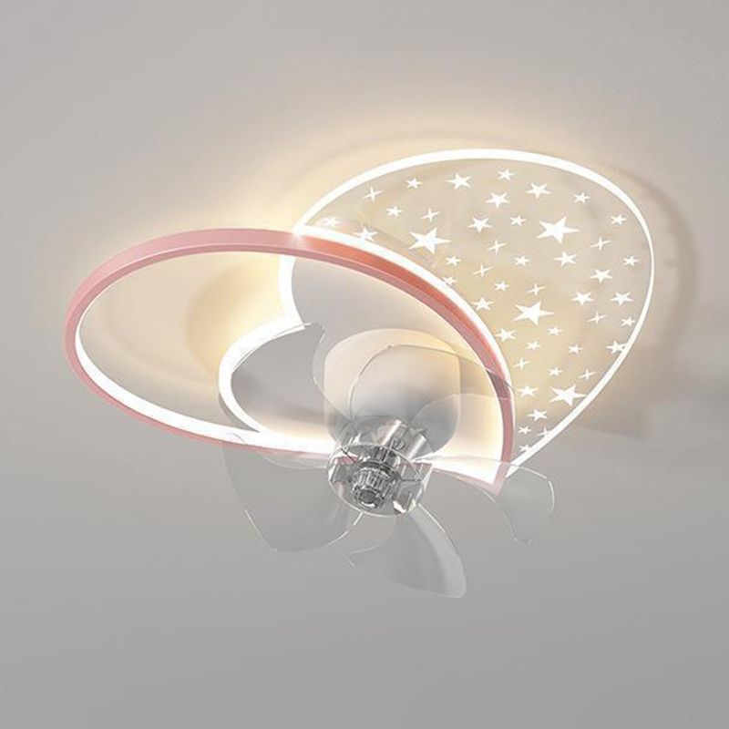 Cartoon Style Ceiling Fan Lamp Acrylic Ceiling Fan Light for Children's Room