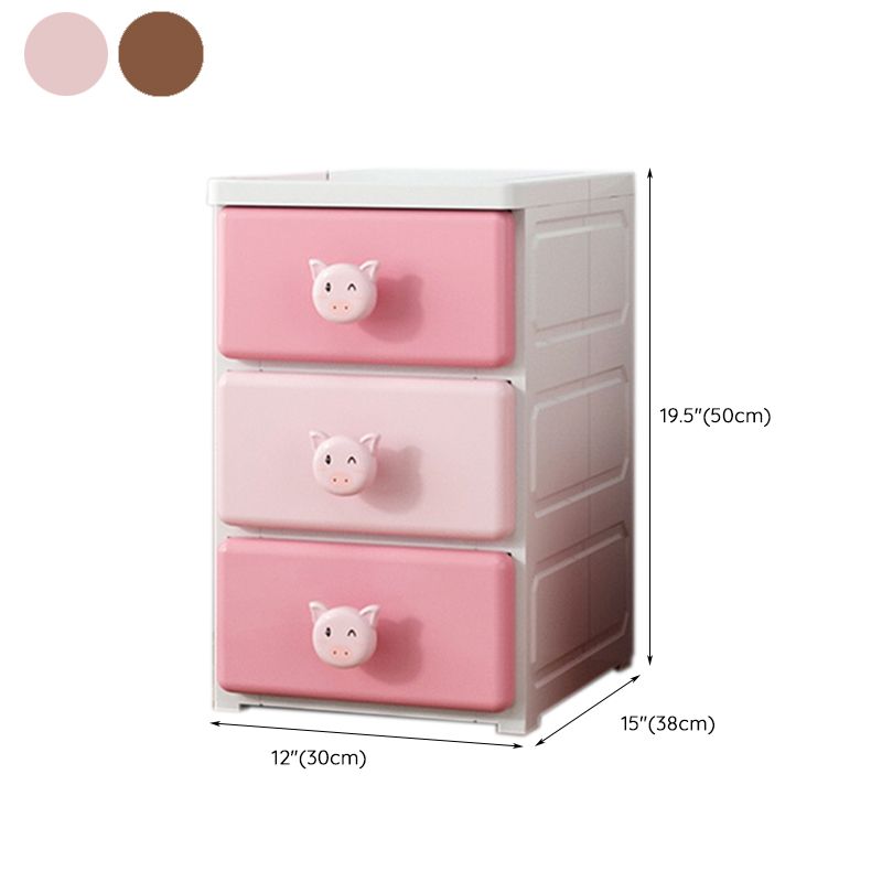 Modernism Vertical Kids Nightstand Plastic Nursery Dresser for Bedroom