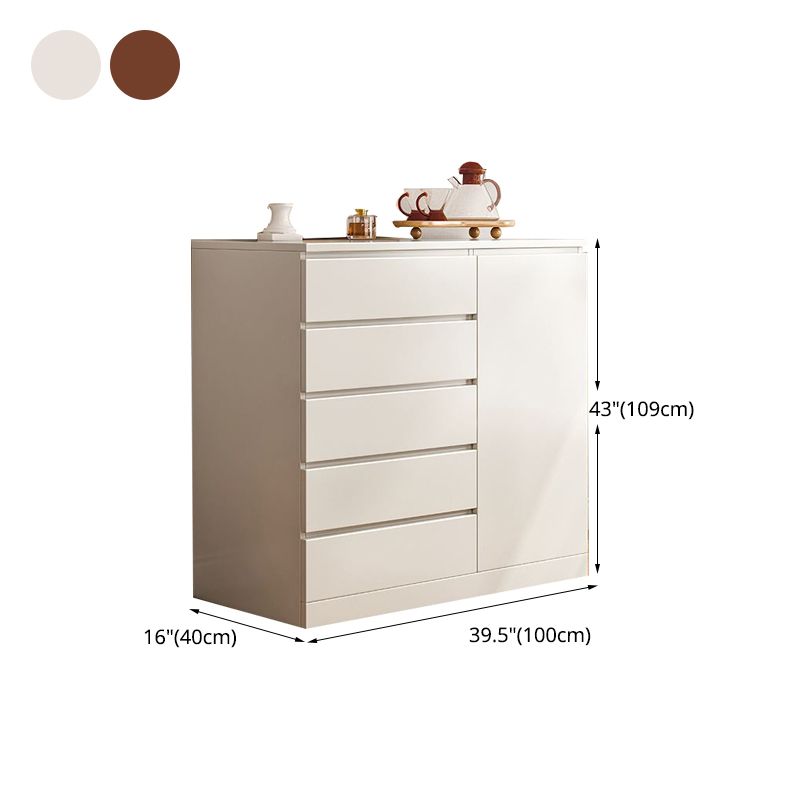 Multi Drawers Dresser White and Brown Wooden Storage Chest for Bedside