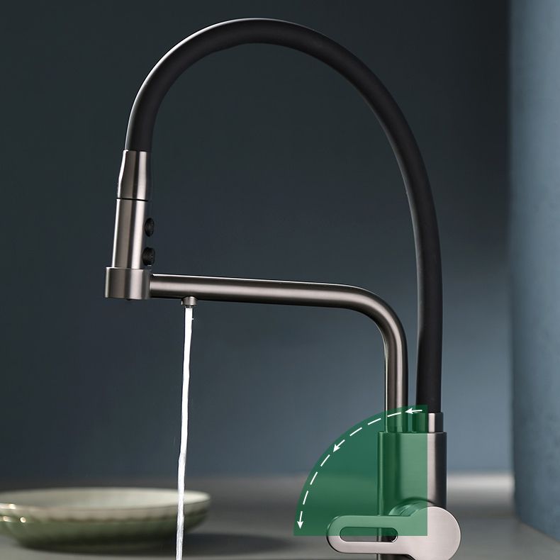 Modern Pull Down Single Handle Kitchen Faucet Desk Mounted Faucet