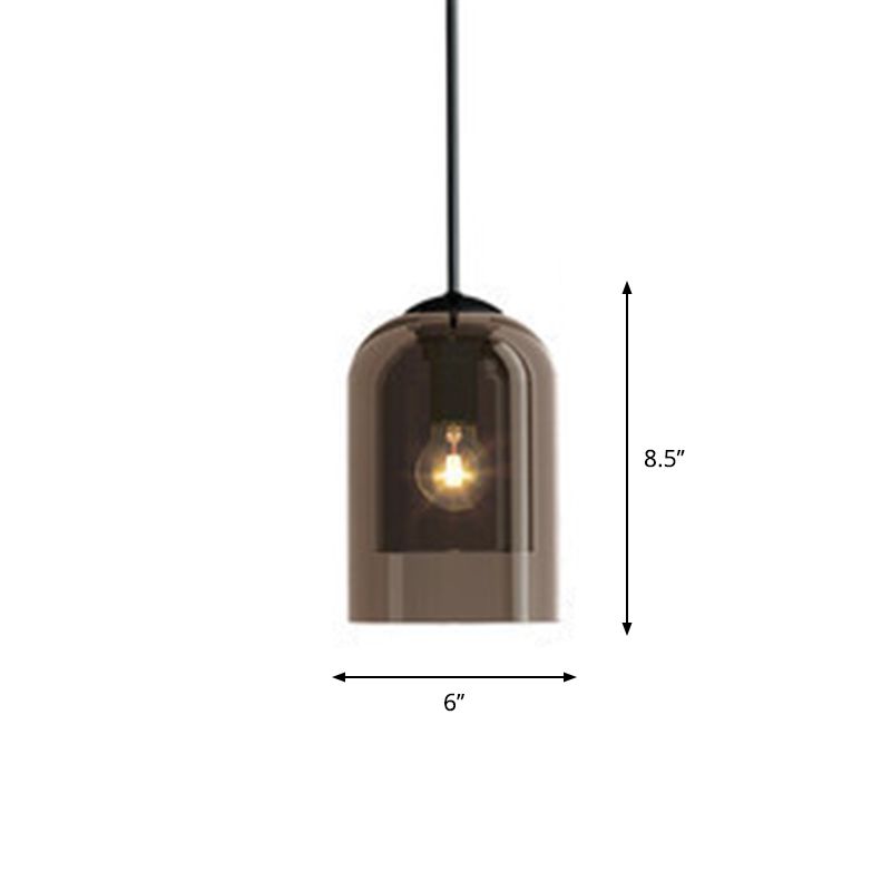 Double Dome Bedside Pendule Light Glass 1 Bulbe Nordic Style Pendant Lightture