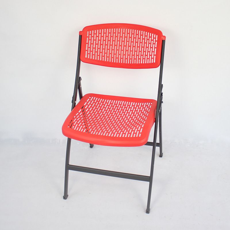 Modern Plastic Office Chair with Metal Frame Armless Conference Chair