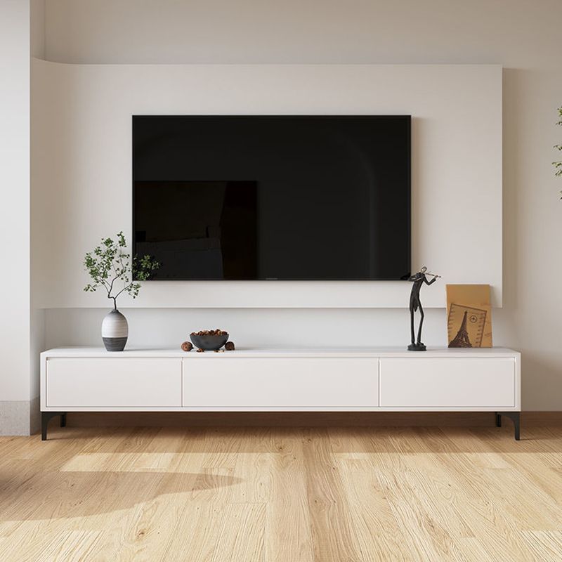 Modern Wood TV Stand Console Floating White TV Media Stand for Living Room