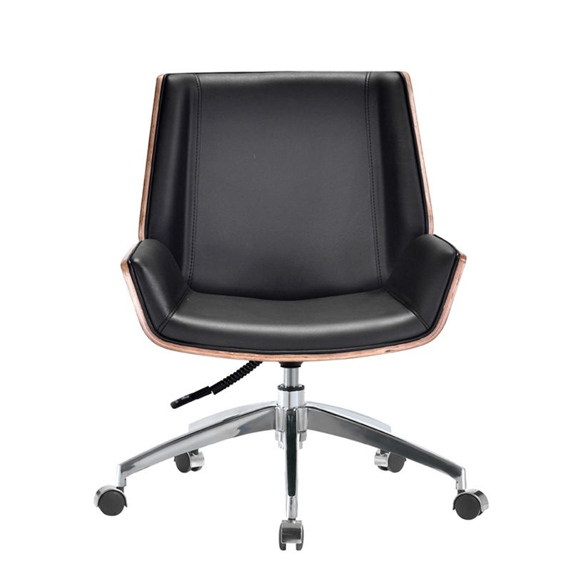 Modern Swivel Desk Chair Faux Leather Conference Mid Back Chair