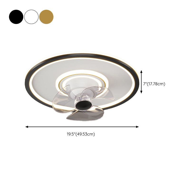 3-Blade LED Ceiling Fan Modernism Polish Finish Fan with Light for Home