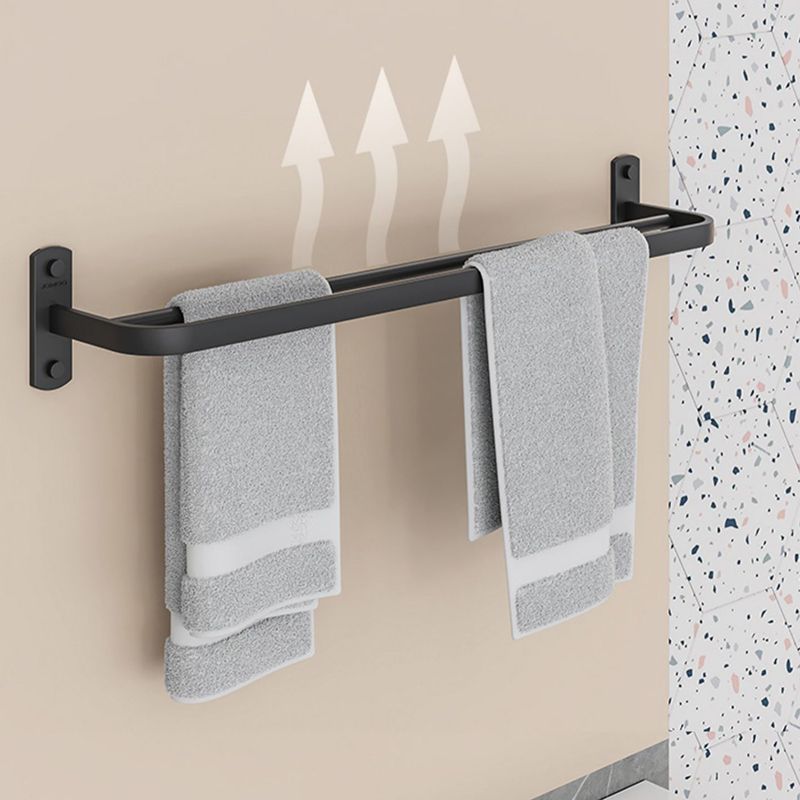 7-Piece Modern Bathroom Accessory Set Matte Black Bathroom Set with Towel Bar/Bath Shelf