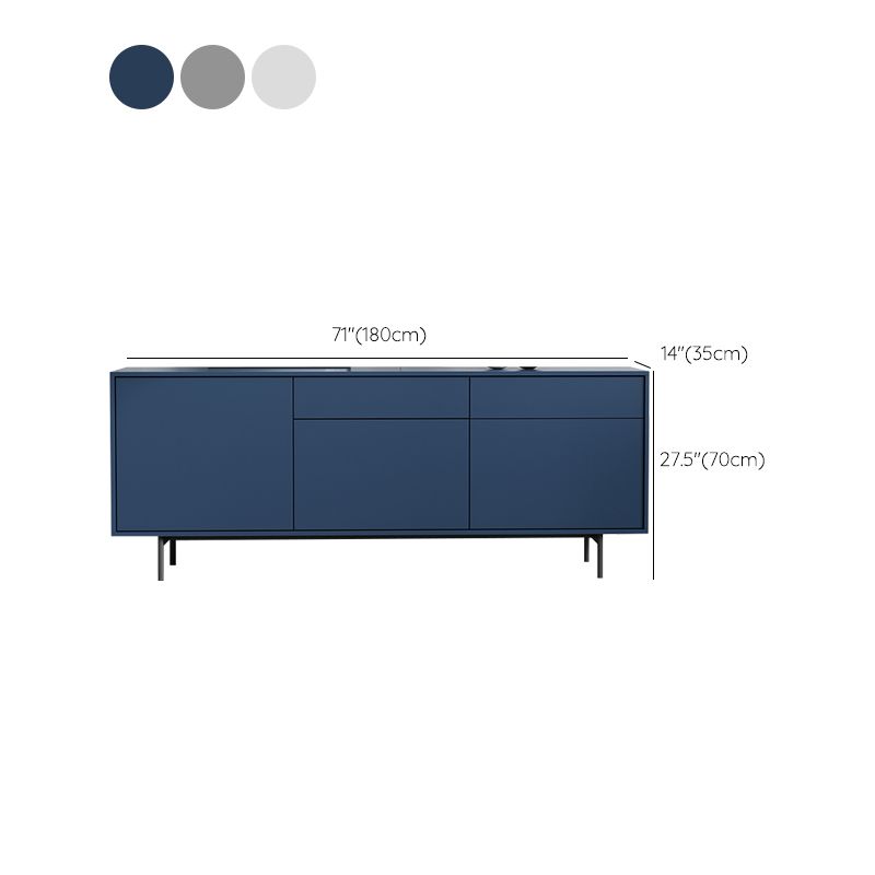 Modern Wooden Storage Sideboard Rectangle Sideboard Cabinet with Drawers and Doors