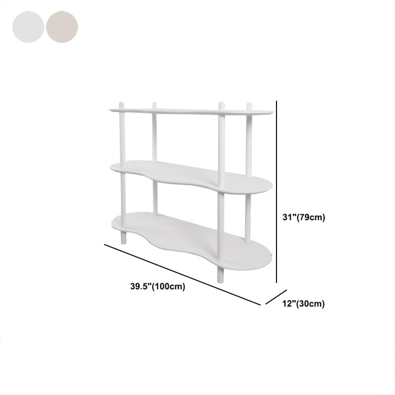 White Modern Bookcase Engineered Wood Multi Tiers Etagere Open Bookshelf for Home Office