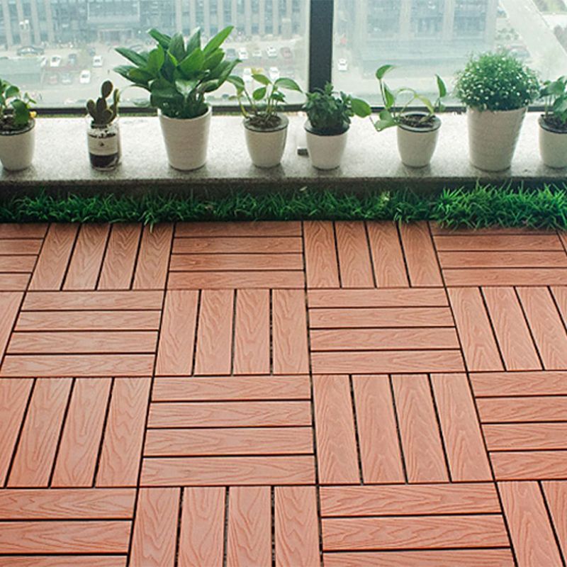 Interlocking Deck Tile Solid Color Water-Resistant Composite Deck Tile Kit