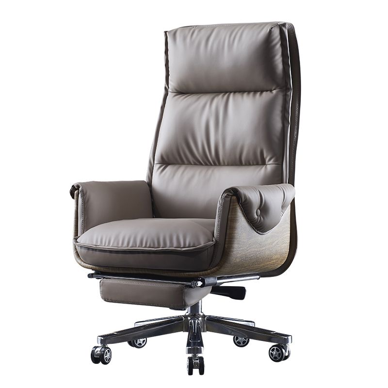 Executive Ergonomic Desk Chair with Padded Arms Chrome Metal Modern Task Chair with Wheels