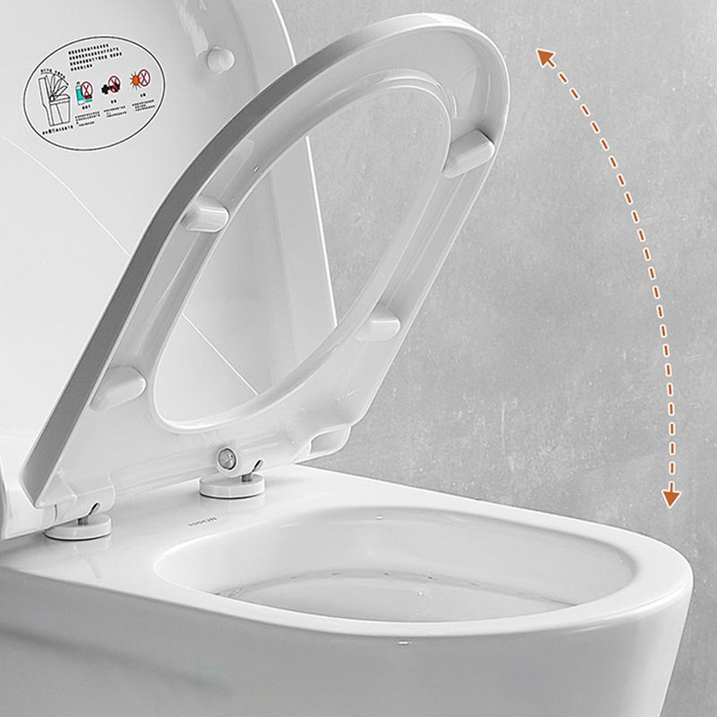 Cotton White Wall Hung Toilet Ceramic Elongated Smart Bidet with Heated Seat