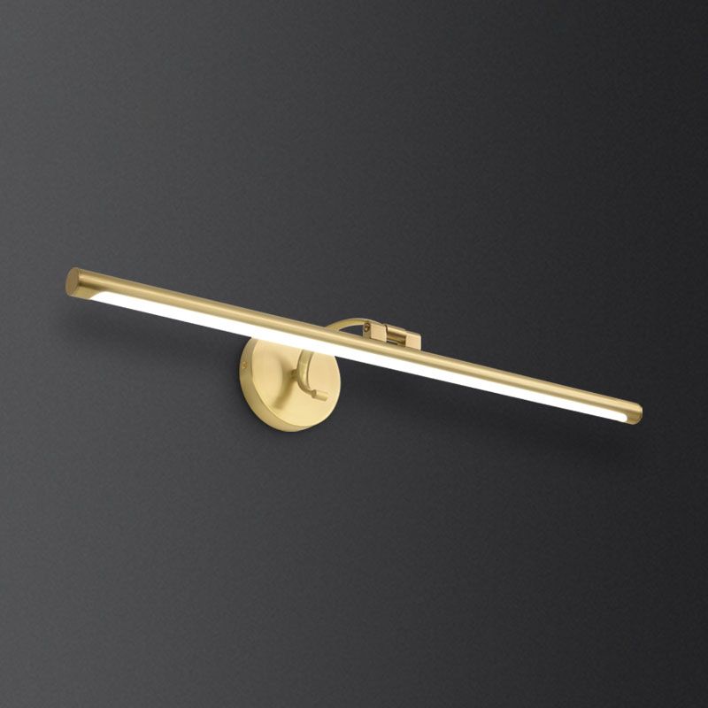 Ciplineas de pared lineales armadas Metal de metal moderno 1 Luz de luz Luz de luz en oro para baño