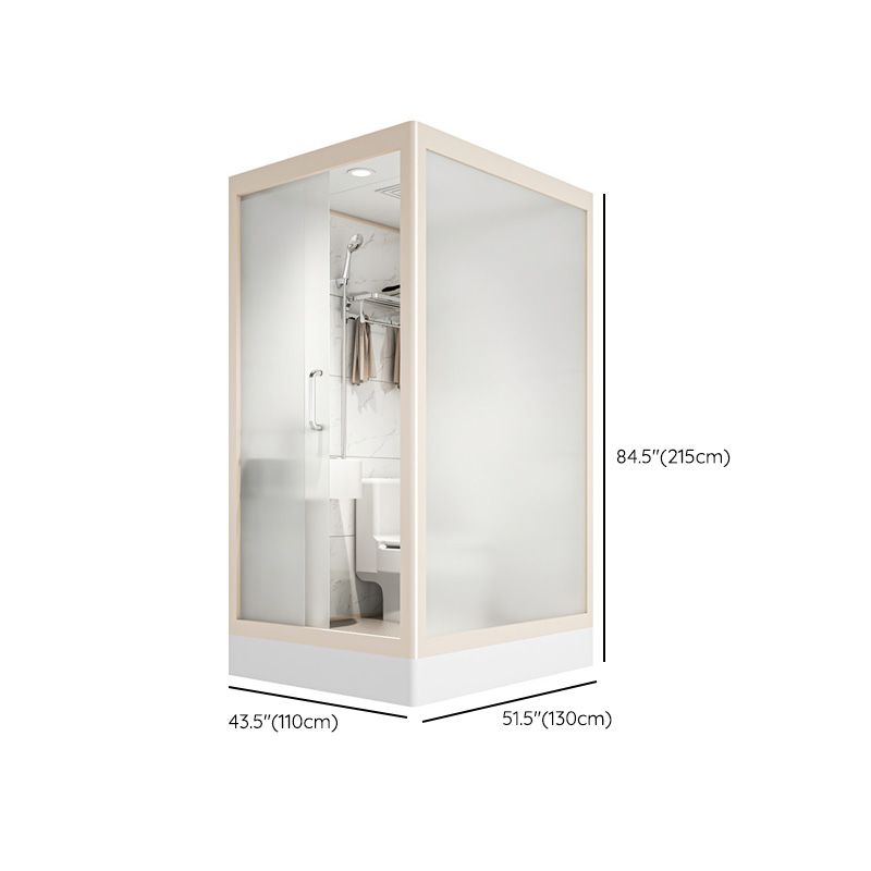 Rectangular Sliding Shower Enclosure Framed Shower Enclosure  in White