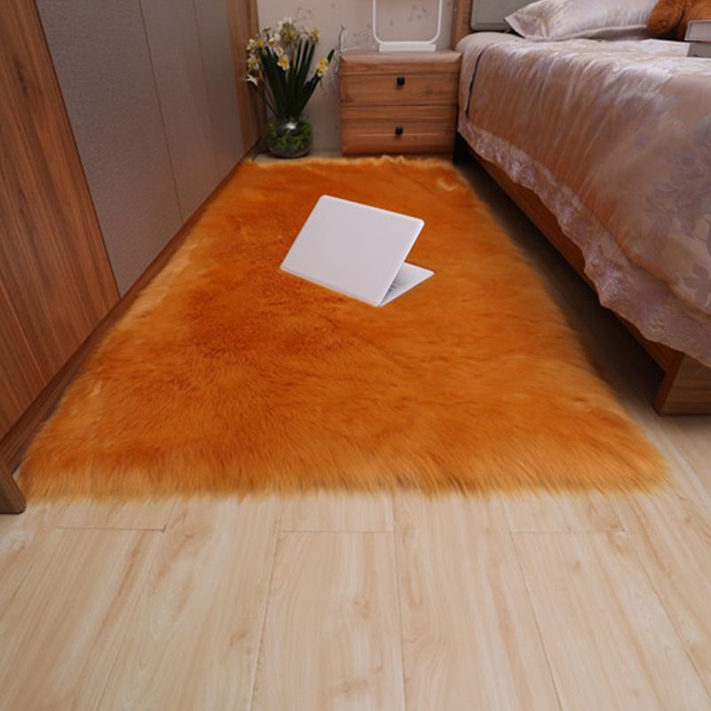 Multicolor Bedroom Rug Casual Plain Carpet Fluffy Non-Slip Backing Washable Pet Friendly Indoor Rug