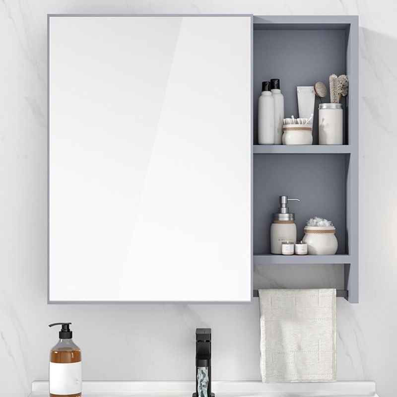 Modern Wall Mount Sink Vanity Metal Bathroom Vanity Cabinet with Mirror Cabinet