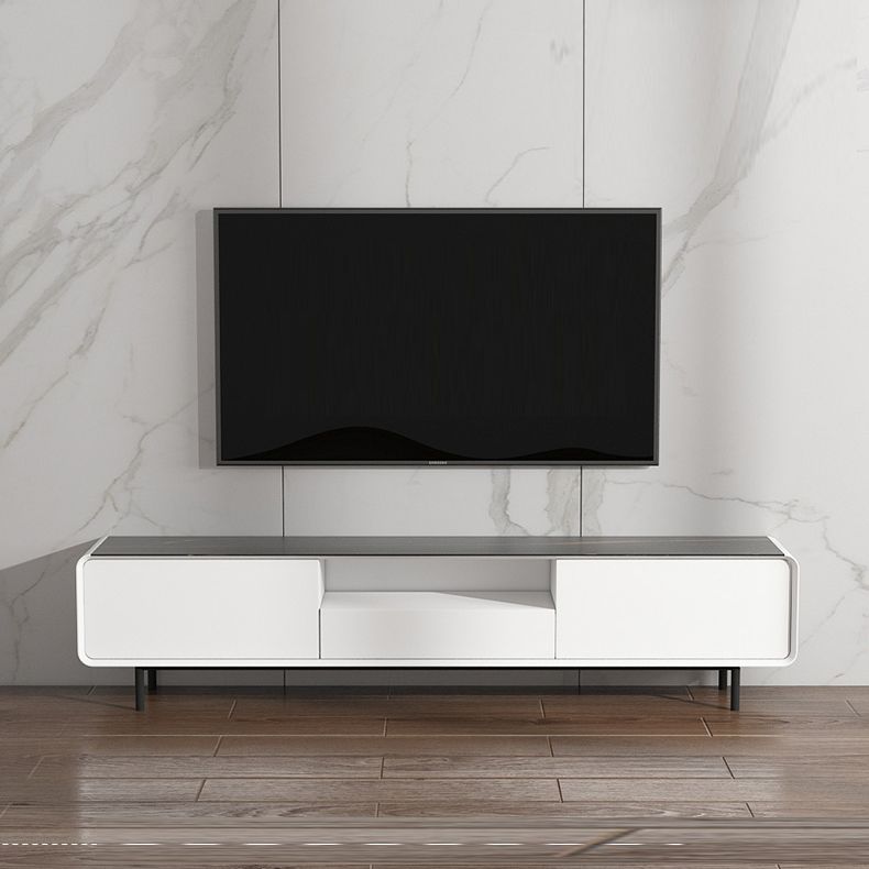 Rectangle TV Media Stand Modern Home TV Stand with Shelves and Drawer