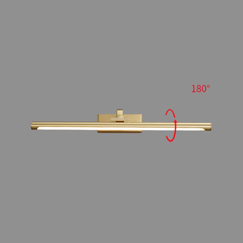 Contemporary Vanity Lights Elongated LED Wall Light Fixtures with Brass for Bathroom