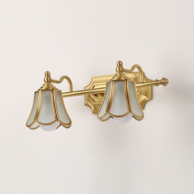 American Style Vanity Light Bell Shape Vanity Lamp with Glass Shade for Shower Room