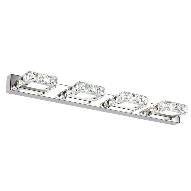 Moderno de maquillaje de cristal espejo ligero de acero inoxidable accesorio de lámpara de espejo de acero inoxidable para baño