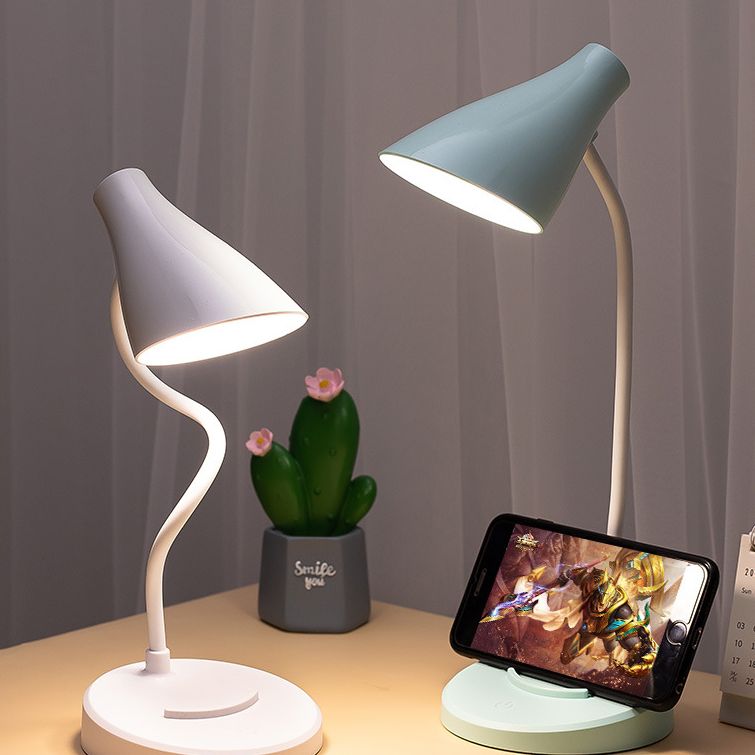 Étude LED conique Lumière Macaron Plastique Kids Room Touch Control Table Light