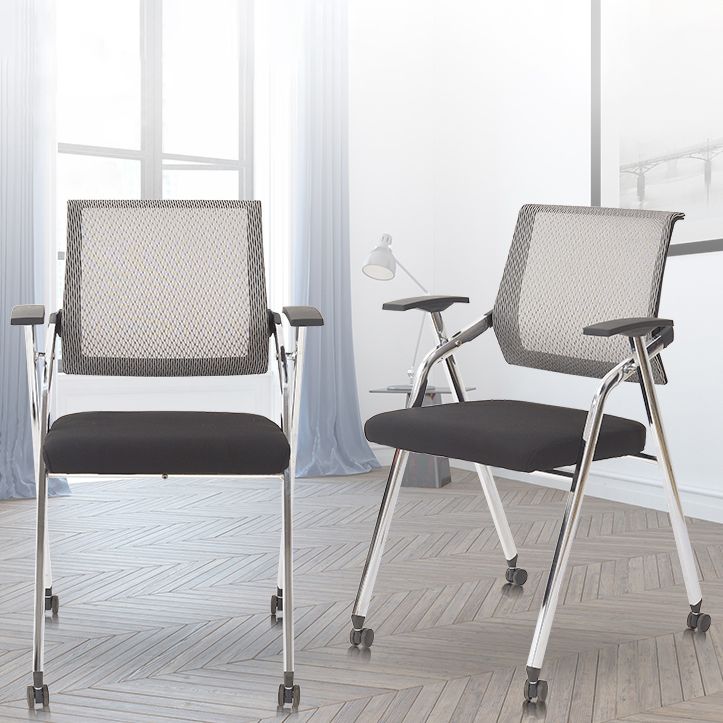 Mid Back Mesh Conference Chair Modern Fixed Arms Office Chair  for Home Office