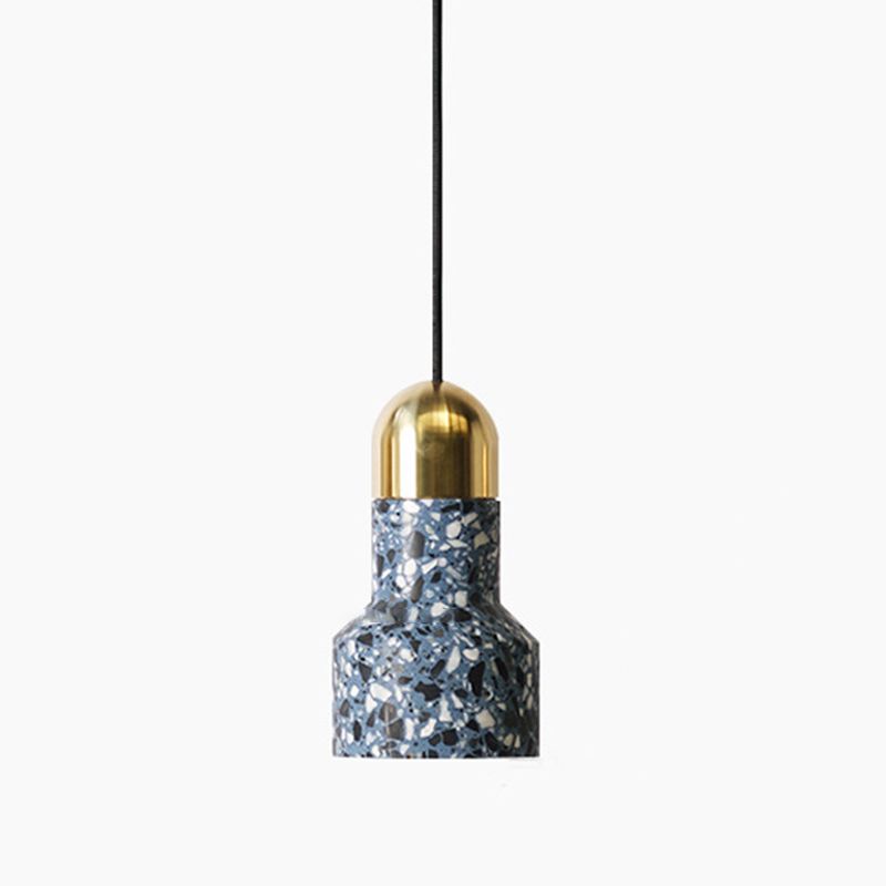 Terrazzo Small Pendant Lamp Nordic Style 1 Head Suspension Light for Dining Room