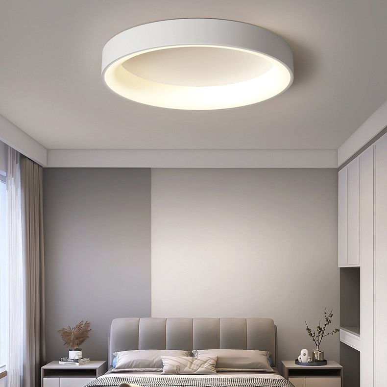 Nordic Style Round Ceiling Light Metal LED Flush Mount Light in Multicolor for Bedroom