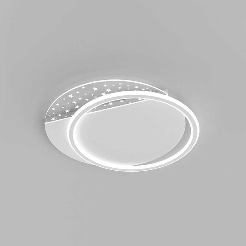 White Circular Ceiling Fixture in Modern Creative Style Acrylic LED Flush Mount