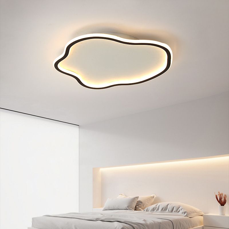 White Shaded Ceiling Light LED Acrylic Modern Flush Mount Lighting for Foyer