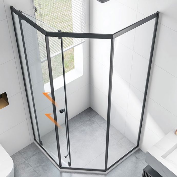 Framed Single Sliding Corner Shower Enclosure with Single Door Handles