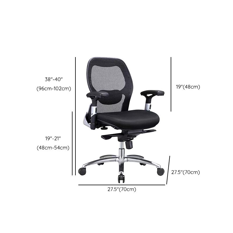 Mesh Computer Chair Modern Desk Chair Black Mid-Back Chair with Wheels