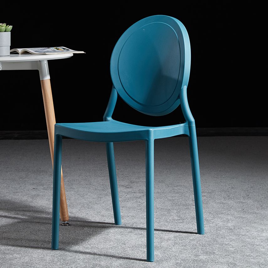 Nordic Glam Style Chair Kitchen Armless Chair with Plastic Legs