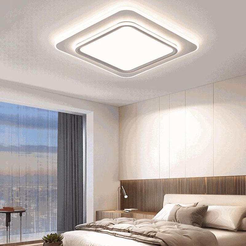 Metal Modern LED Flush Mount Geometric Shape Ceiling Light with Acrylic Shade