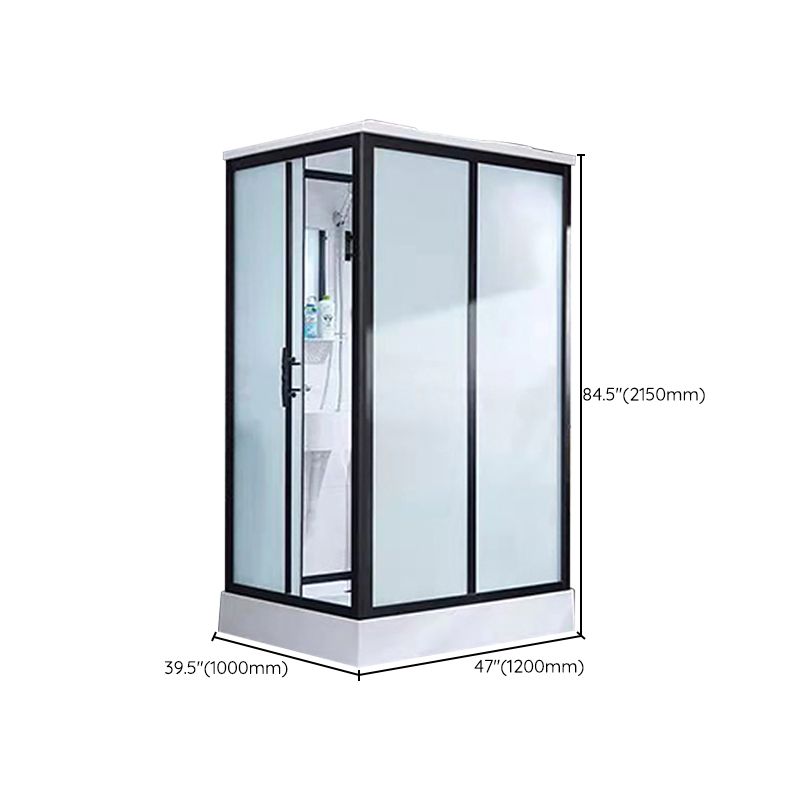 Framed Tempered Glass Shower Kit with Base Included Framed Shower Stall