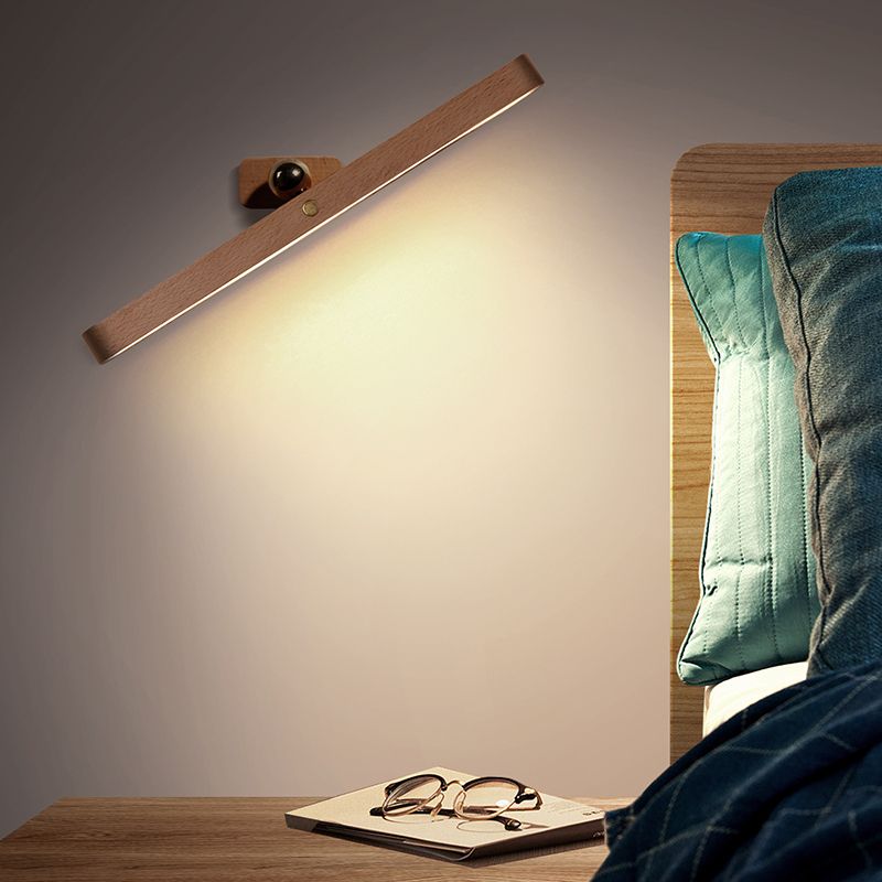 Simplicidad Luces de espejo de tocador alargado Luz de la pared de madera Accesorios para el baño