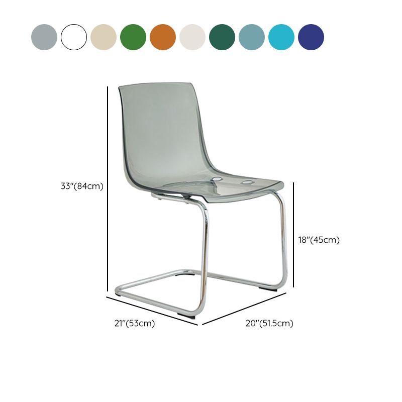 Contemporary Style Acrylic Low Back Dining Side Chair for Home